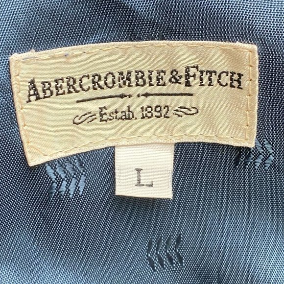 Vintage Abercrombie & Fitch Suede Aviator Military Jacket Blue 70s USA Made-L - Picture 11 of 14